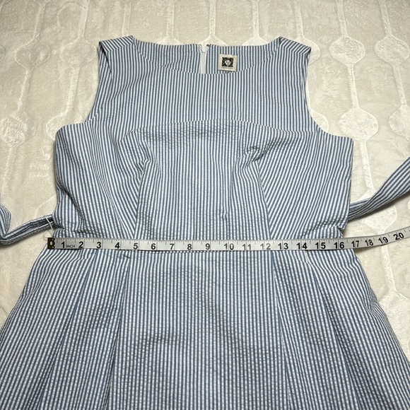 Anne Klein Women’s Blue & White Striped Sleeveless Dress – Size 10 - Picture 4 of 11